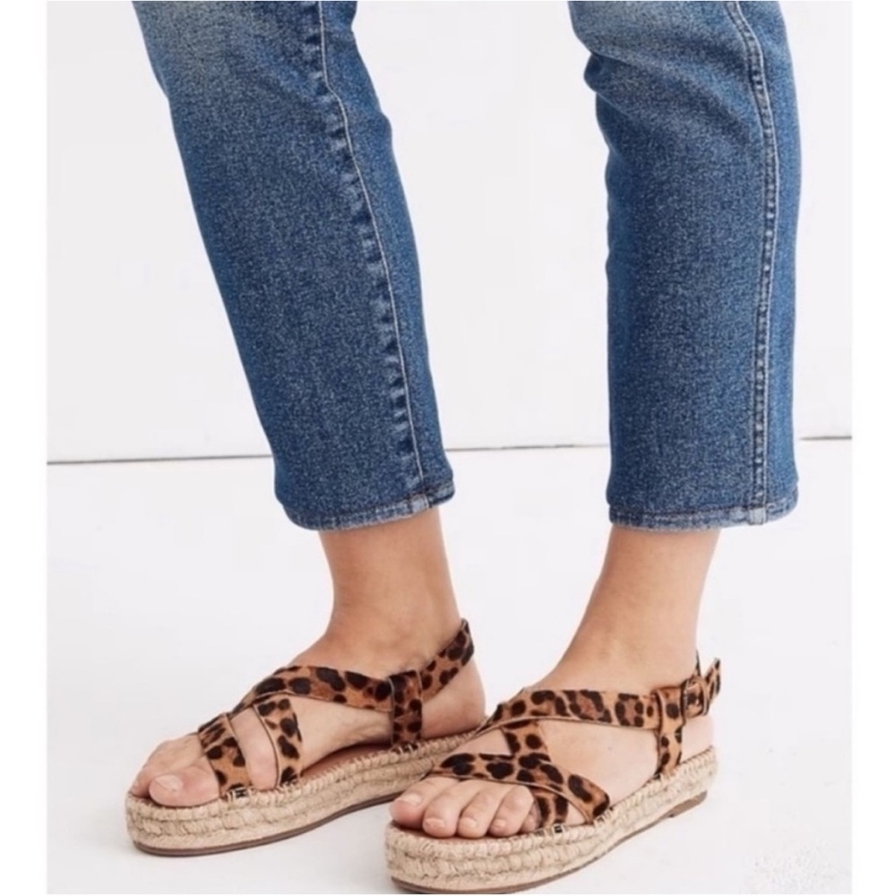 New‎ Madewell Sandals Womens 8.5 Brown Leather Animal Print Beachy Boho Resort - Picture 14 of 14